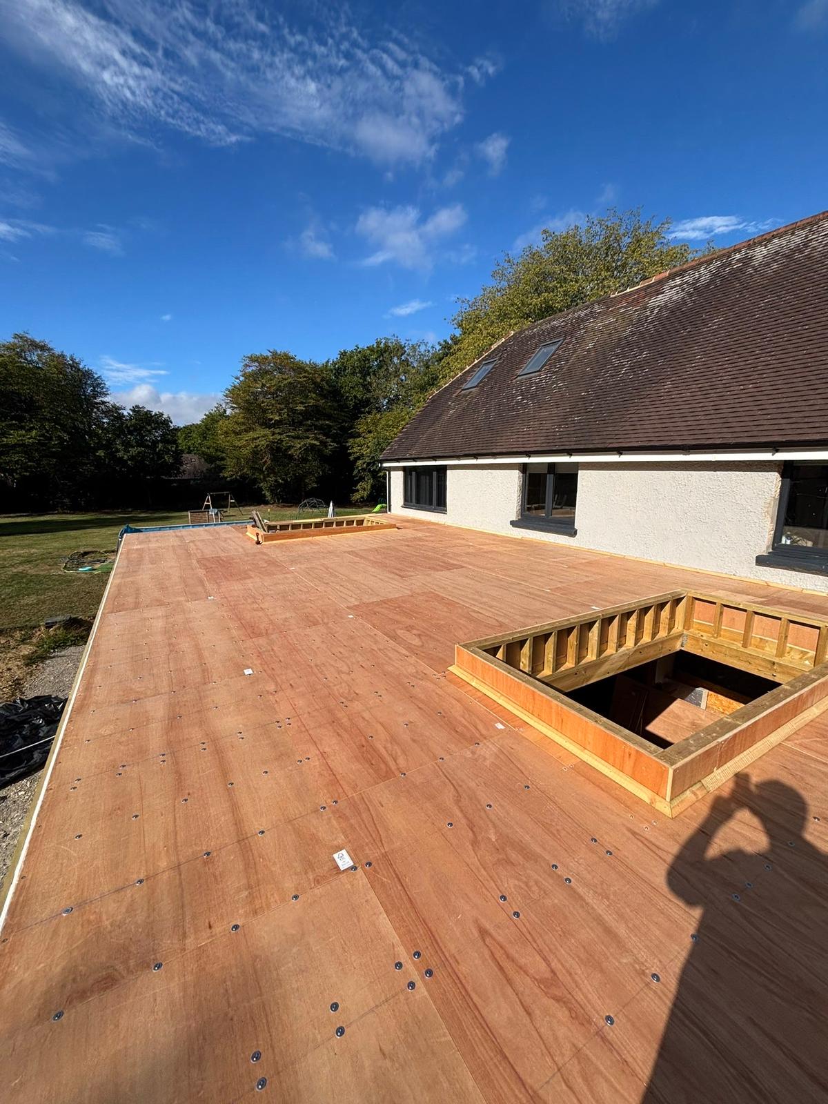 Before and after roof area